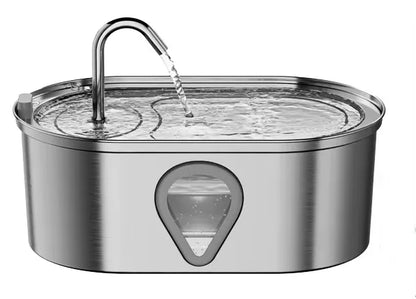 3.5L Stainless Steel Cat Water Fountain with LED Light – Automatic Pet Water Dispenser