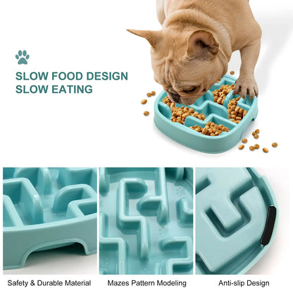 Anti-Gulping Slow Feeder Bowl for Dogs – Non-Slip & Fun Maze Design