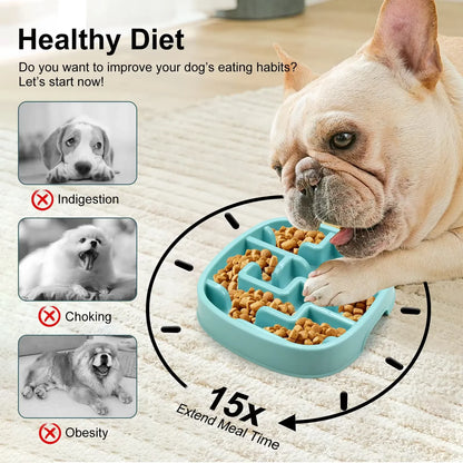 Anti-Gulping Slow Feeder Bowl for Dogs – Non-Slip & Fun Maze Design