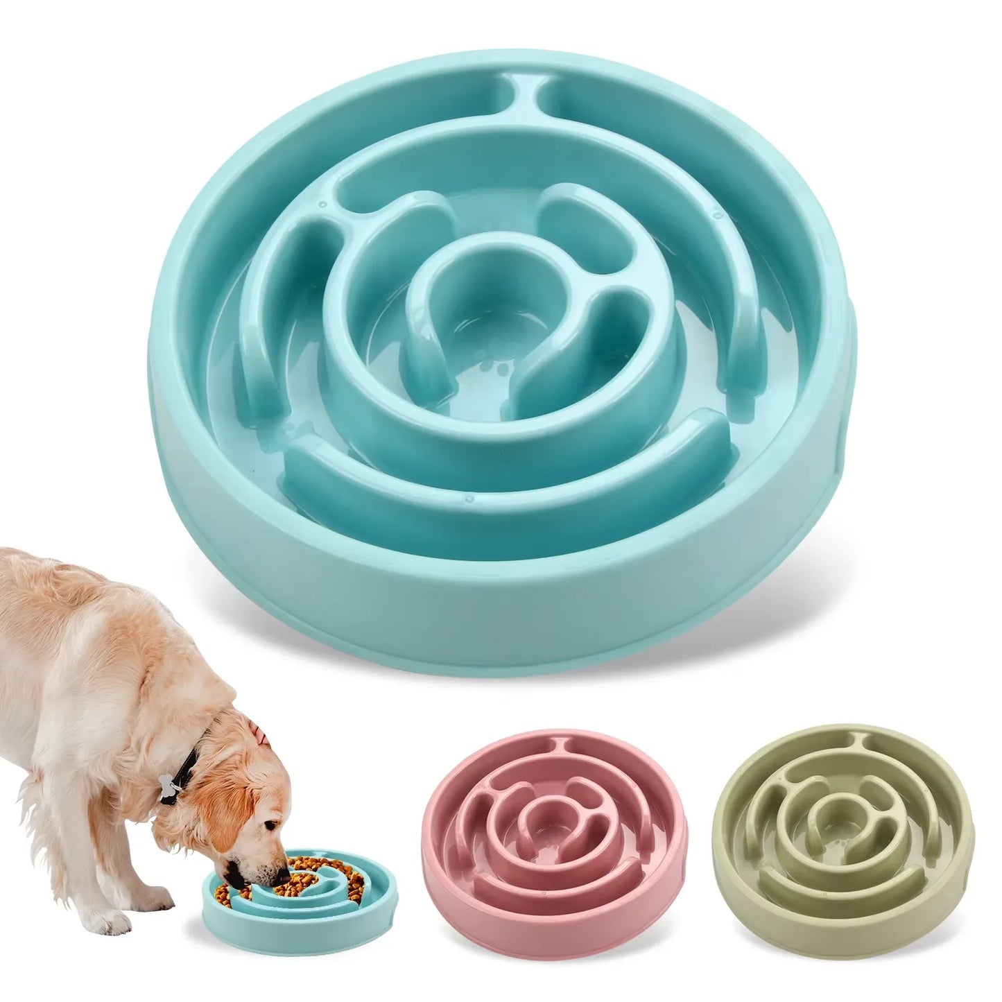 Anti-Gulping Slow Feeder Bowl for Dogs – Non-Slip & Fun Maze Design